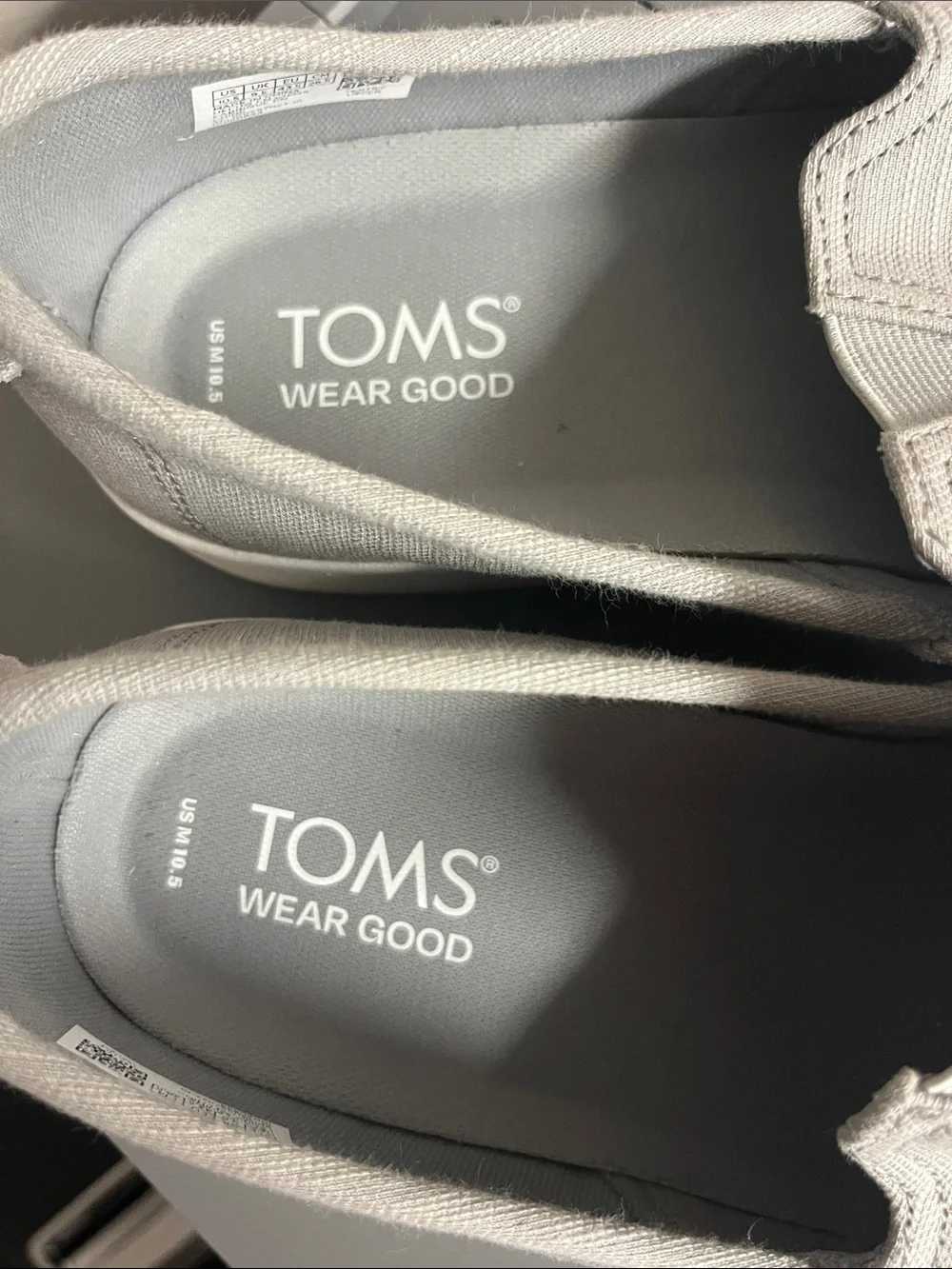 Toms Men’s Gray Canvas Slip-On Loafers